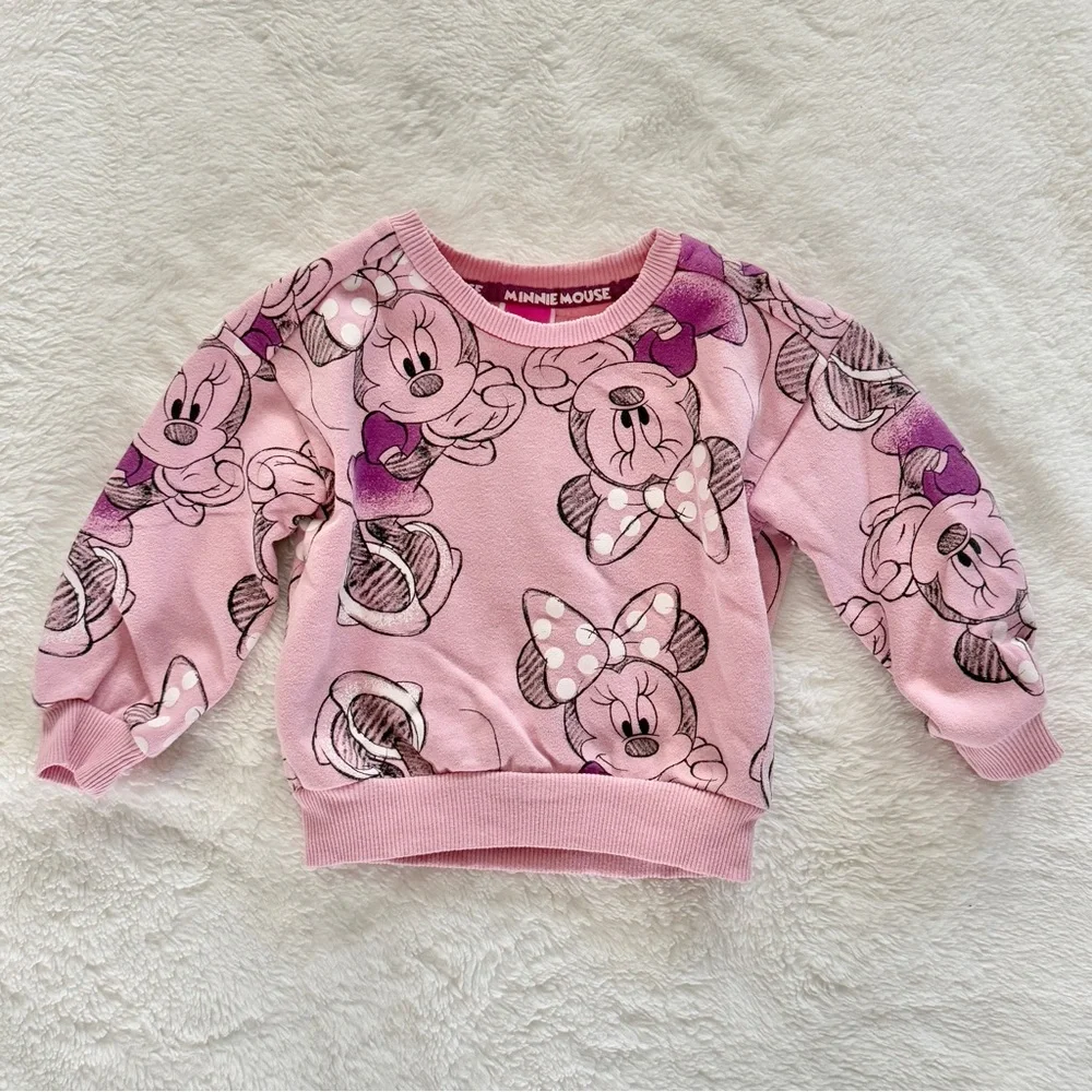 Disney Minnie Mouse Sweatshirt Jogger Set Pink Size 2T